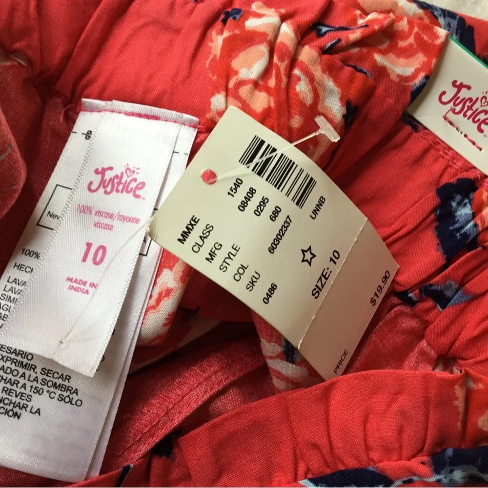 JUSTICE Girls size 10 FLORAL SHORTS NEW